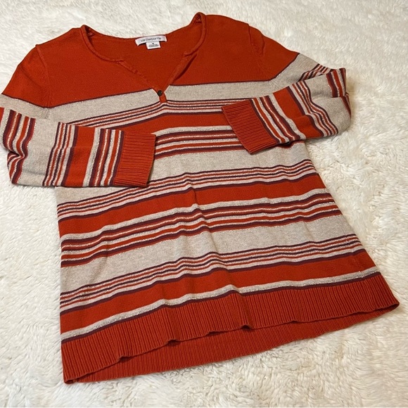Liz Claiborne Fall Colorblock Striped Knit Top - Picture 2 of 9